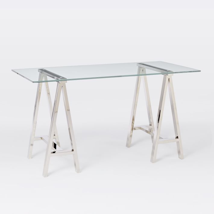 Venus Stainless Steel & Glass Office Desk