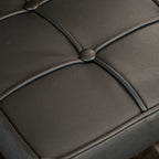 Pandora Black Leather & Steel Bar Stool