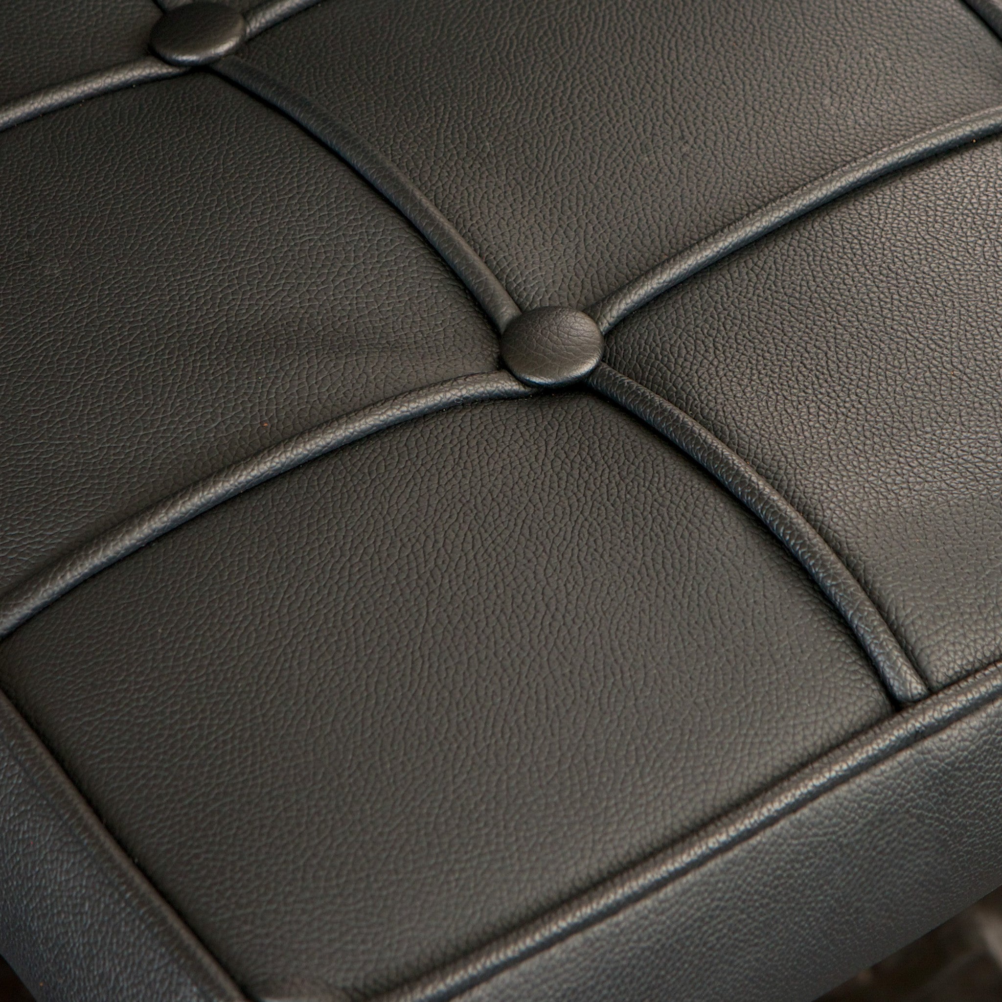 Pandora Black Leather & Steel Bar Stool