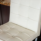 Oliver White Leather & Steel Bar Stool