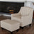 Canberra Fabric Armchair & Ottoman Set - Contemporary Elegance in Neutral Colors