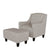 Canberra Fabric Armchair & Ottoman Set - Contemporary Elegance in Neutral Colors