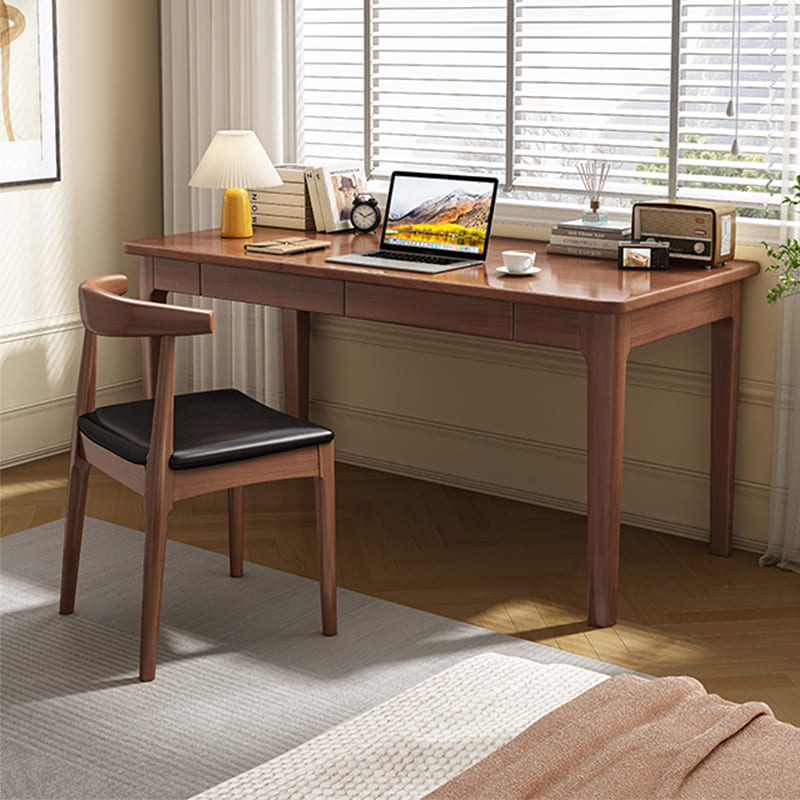 Mitch Solid Wood Desk - Walnut Finish