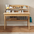 Elegant Rubberwood Study Desk with Storage
