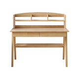 Elegant Rubberwood Study Desk with Storage