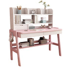 Ave Solid Wood Study Desk with Shelf