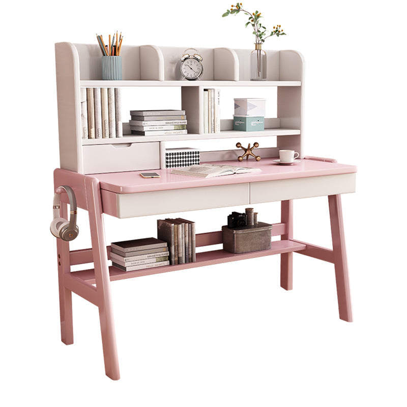 Ave Solid Wood Study Desk with Shelf