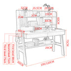 Ave Solid Wood Study Desk - Walnut Finish