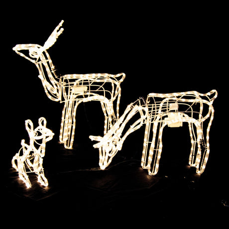 Moving Head Reindeer Family Light Set