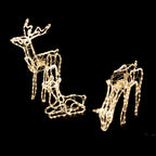 Moving Head Reindeer Family Light Set