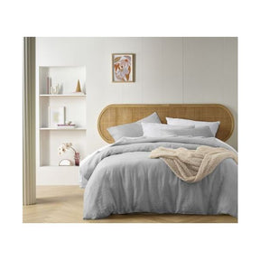 Elegant French Linen Silver Quilt Cover