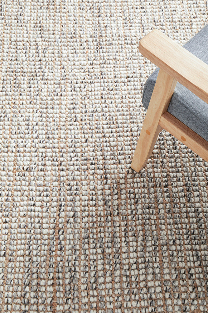 Arabella Grey Hand Loomed Wool & Jute Rug