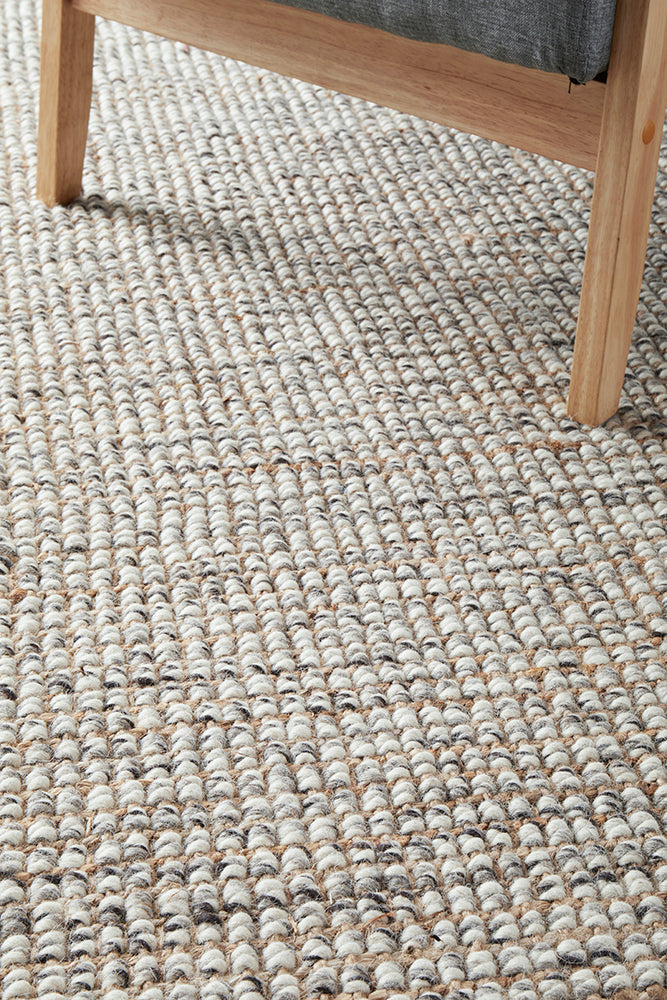 Arabella Grey Hand Loomed Wool & Jute Rug