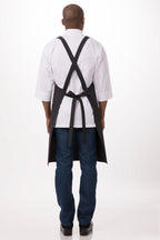 Cross-Back Black White Stripe Bib Apron by Chef Works