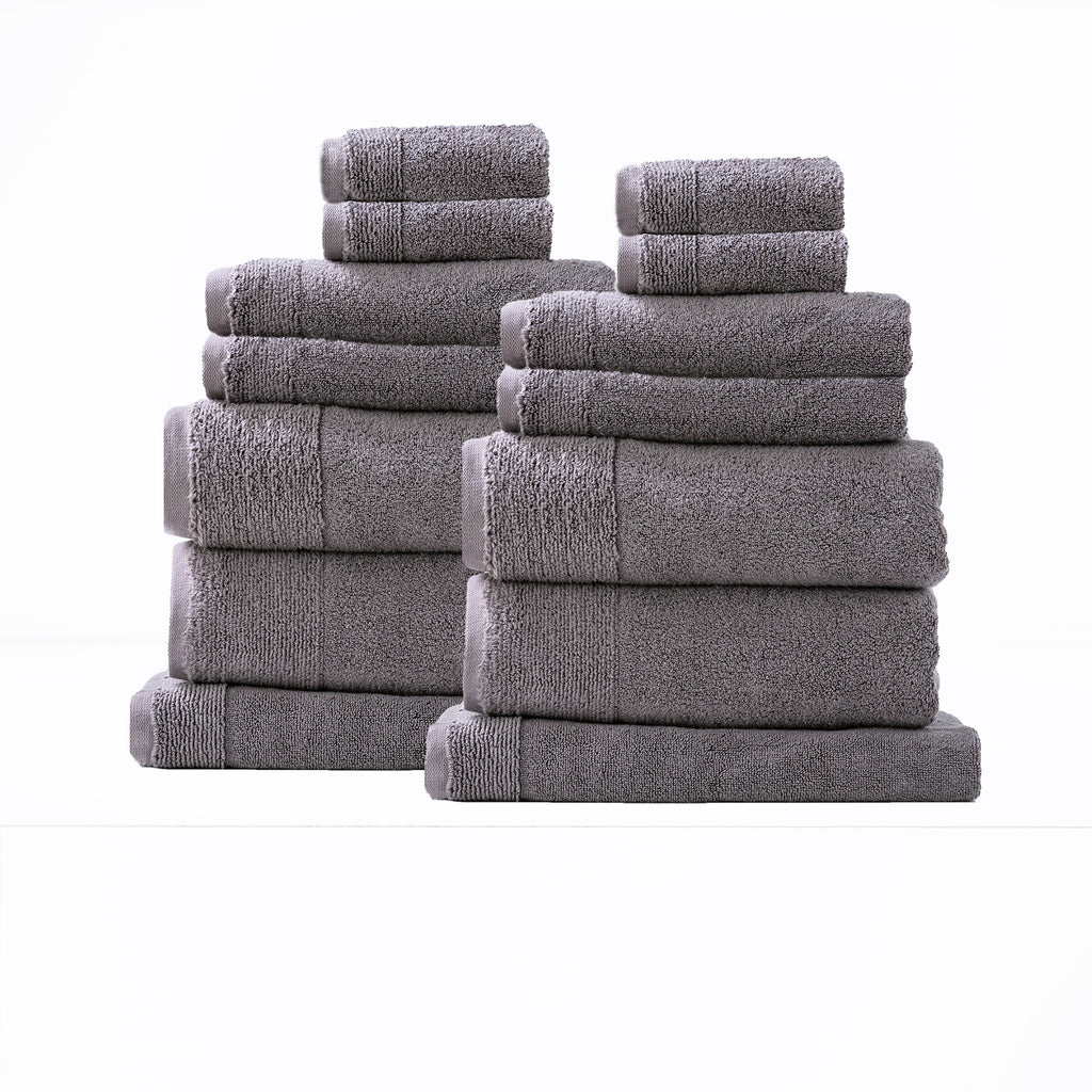 Aireys 650 GSM Zero Twist 14 Piece Bath Towel Set Collection by Renee Taylor