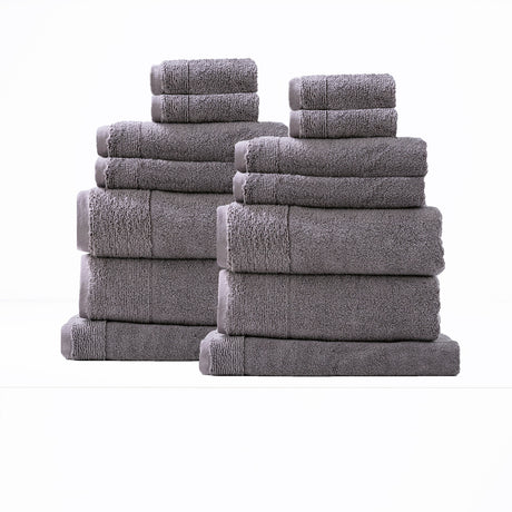 Aireys 650 GSM Zero Twist 14 Piece Bath Towel Set Collection by Renee Taylor