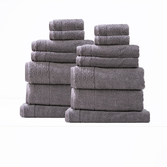 Aireys 650 GSM Zero Twist 14 Piece Bath Towel Set Collection by Renee Taylor