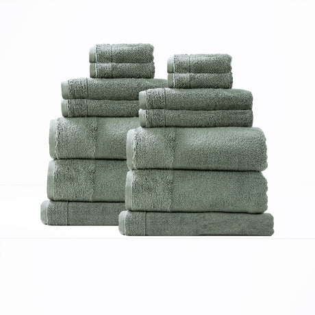 Aireys 650 GSM Zero Twist 14 Piece Bath Towel Set Collection by Renee Taylor