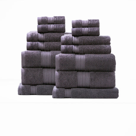 Brentwood 650 GSM Low Twist 14 Piece Bath Sheet Towel Set by Renee Taylor
