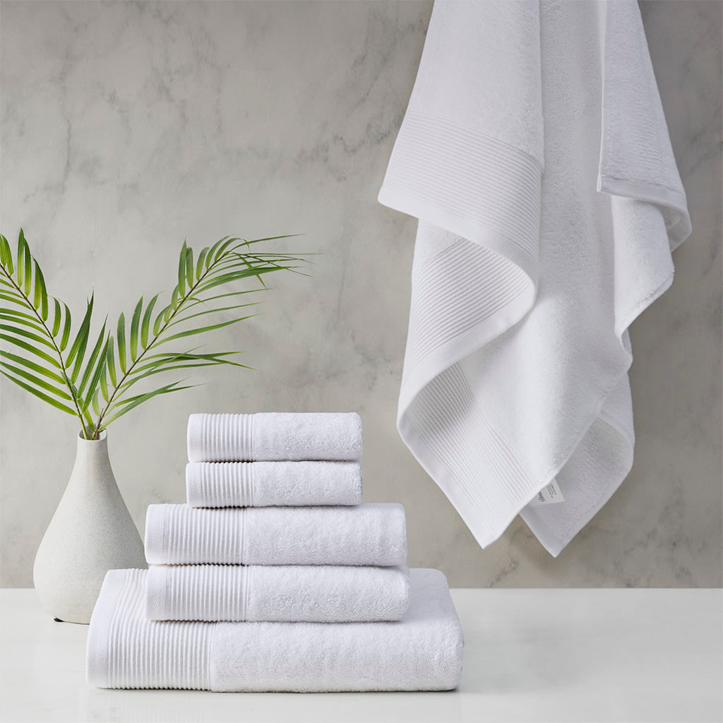 Retreat Cotton Tencel Antimicrobial 6 Piece Towel Set by Cloud Linen Collection