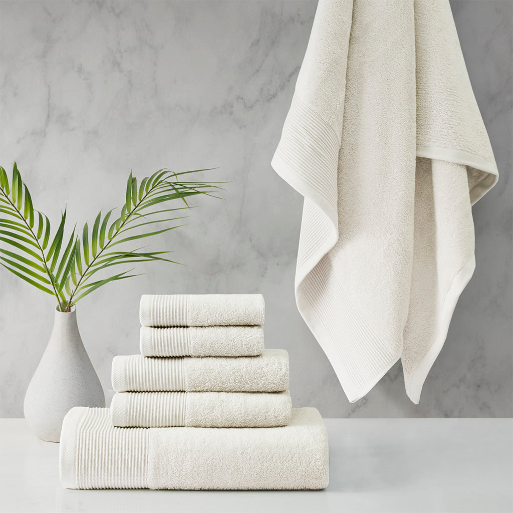 Retreat Cotton Tencel Antimicrobial 6 Piece Towel Set by Cloud Linen Collection