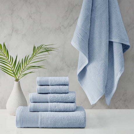 Retreat Cotton Tencel Antimicrobial 6 Piece Towel Set by Cloud Linen Collection