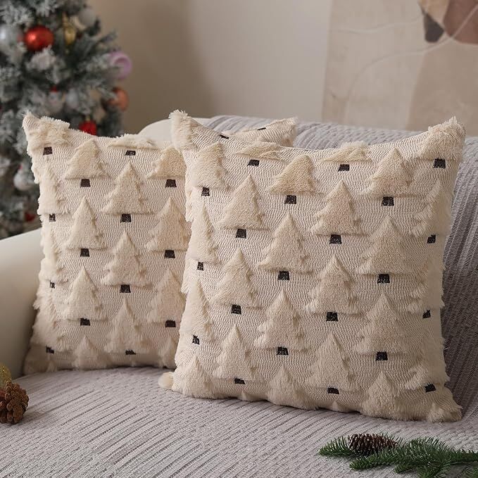 Luxury Black Christmas Pillow Covers - Set of 2