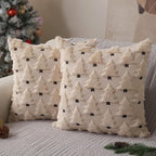 Elegant Black Christmas Pillow Covers Set