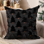 Elegant Black Christmas Pillow Covers Set