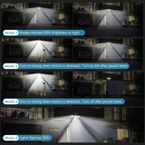 Solar Motion Sensor Outdoor Lights (2-Pack) with 288 LEDs & 2800LM: 270° Wide Angle, IP65 Waterproof, Remote-Controlled for Aussie Yards