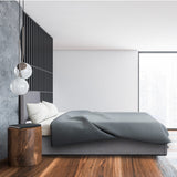 Milano Luxury Gas Lift Bed Frame Base And Headboard With Storage - Double - Grey