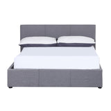 Milano Luxury Gas Lift Bed Frame Base And Headboard With Storage - Double - Grey