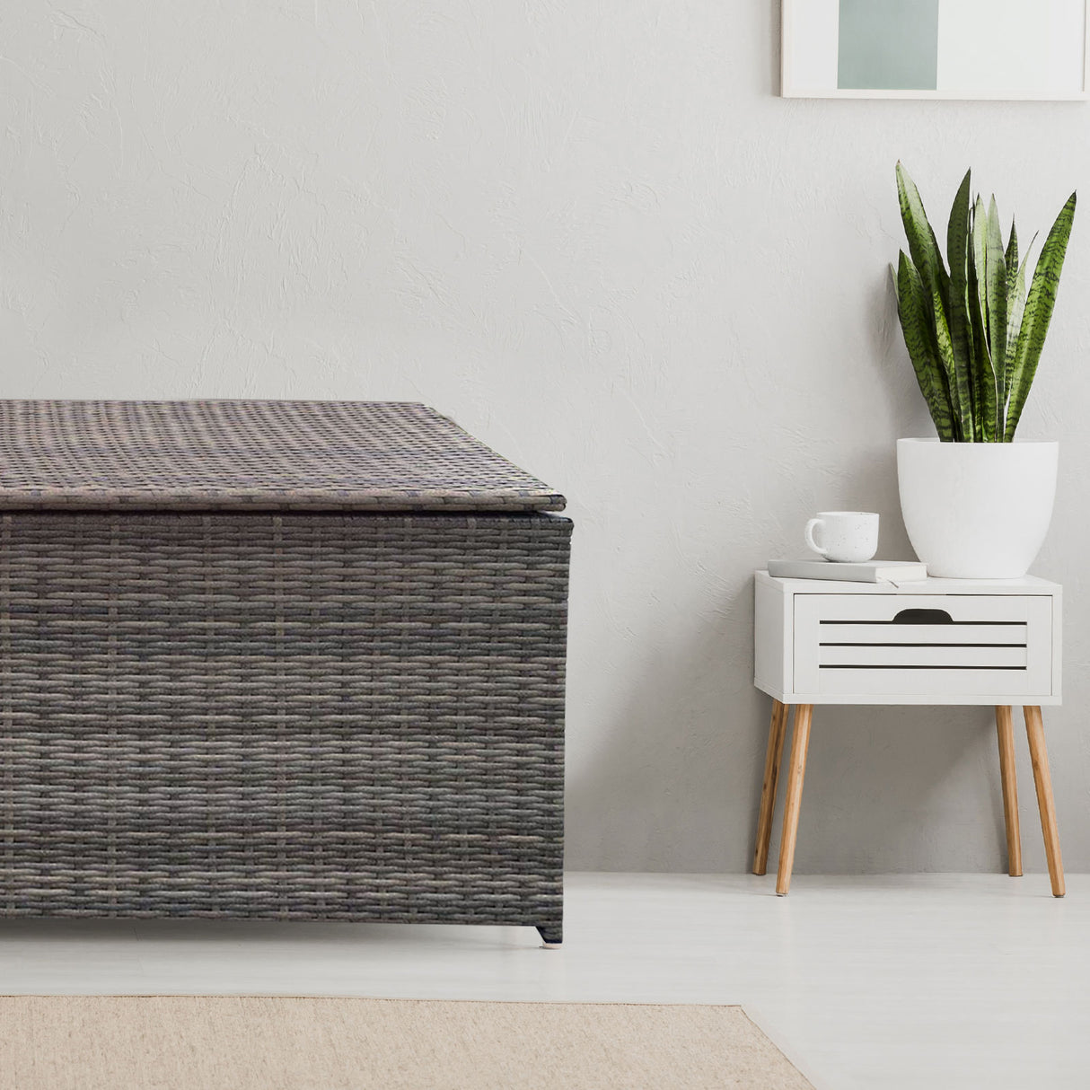 Arcadia Outdoor Rattan Storage Box - Oatmeal