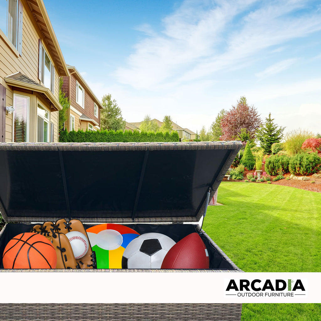 Arcadia Outdoor Rattan Storage Box - Oatmeal