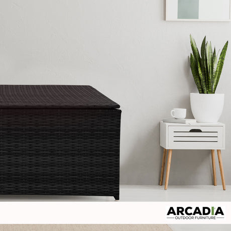 Arcadia Outdoor Rattan Storage Box - Black