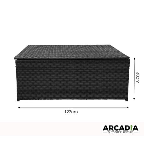 Arcadia Outdoor Rattan Storage Box - Black