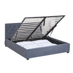 Milano Capri Luxury Gas Lift Bed Frame - Queen - Grey