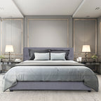 Milano Capri Luxury Gas Lift Bed Frame - Queen - Grey