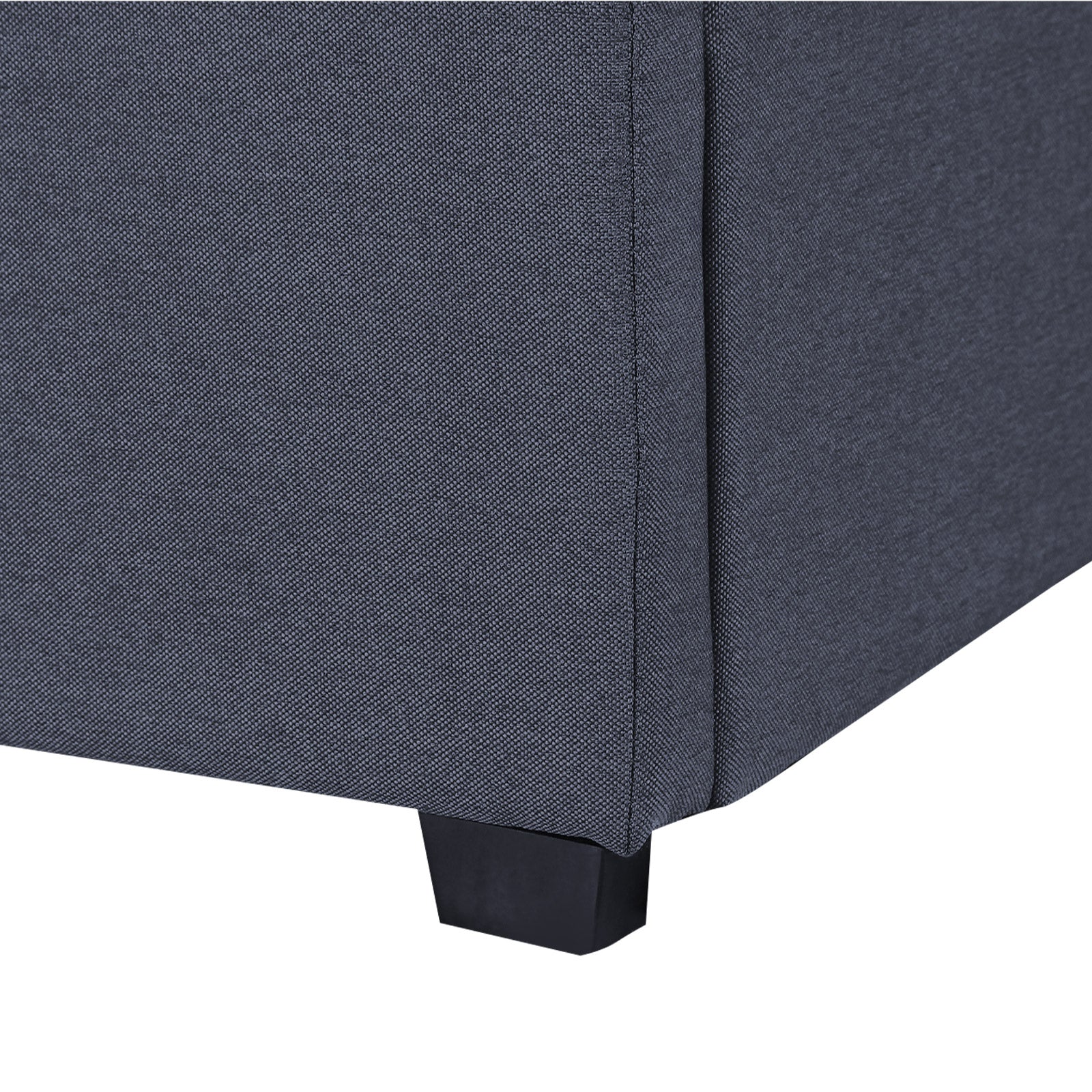 Milano Capri Luxury Gas Lift Bed Frame Base And Headboard With Storage - King - Charcoal