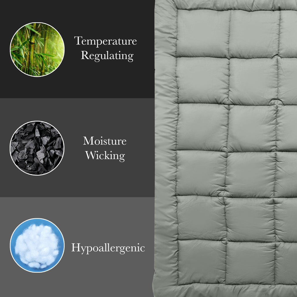 Royal Comfort Charcoal Bamboo Blend Mattress Topper