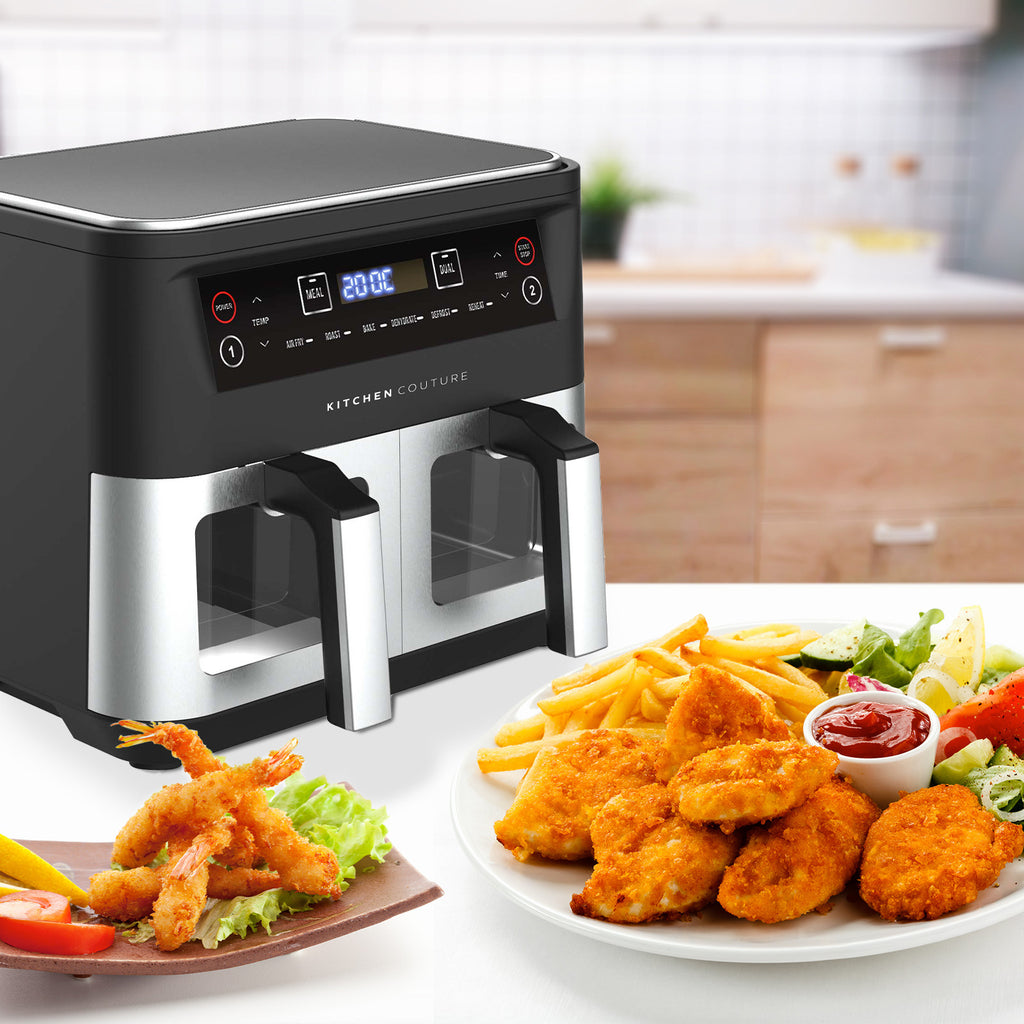 Kitchen Couture Dual View 10L Air Fryer – Twin Chambers, Total Control