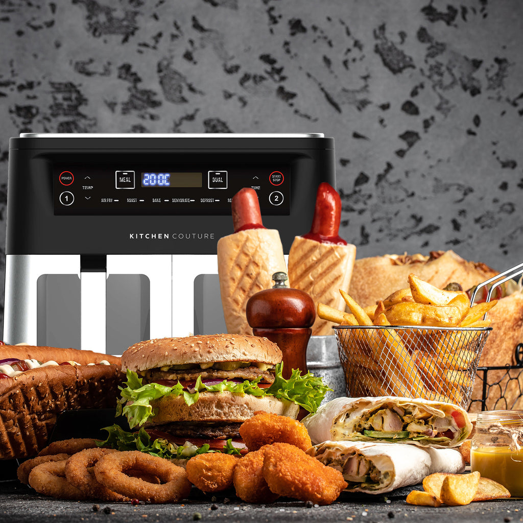 Kitchen Couture Dual View 10L Air Fryer – Twin Chambers, Total Control