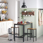 Rustic Brown Bar Set Stools - Set of 2