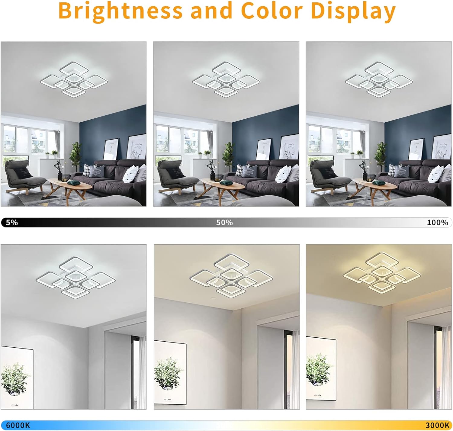 Dimmable Modern LED Ceiling Light with Remote
