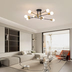 Modern Black Gold 8-Light Ceiling Chandelier