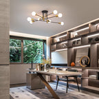 Modern Black Gold 8-Light Ceiling Chandelier