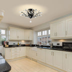 Elegant Black Crystal LED Chandelier Light