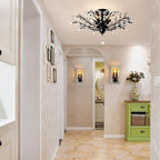 Elegant Black Crystal LED Chandelier Light