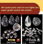 Elegant Black Crystal LED Chandelier Light