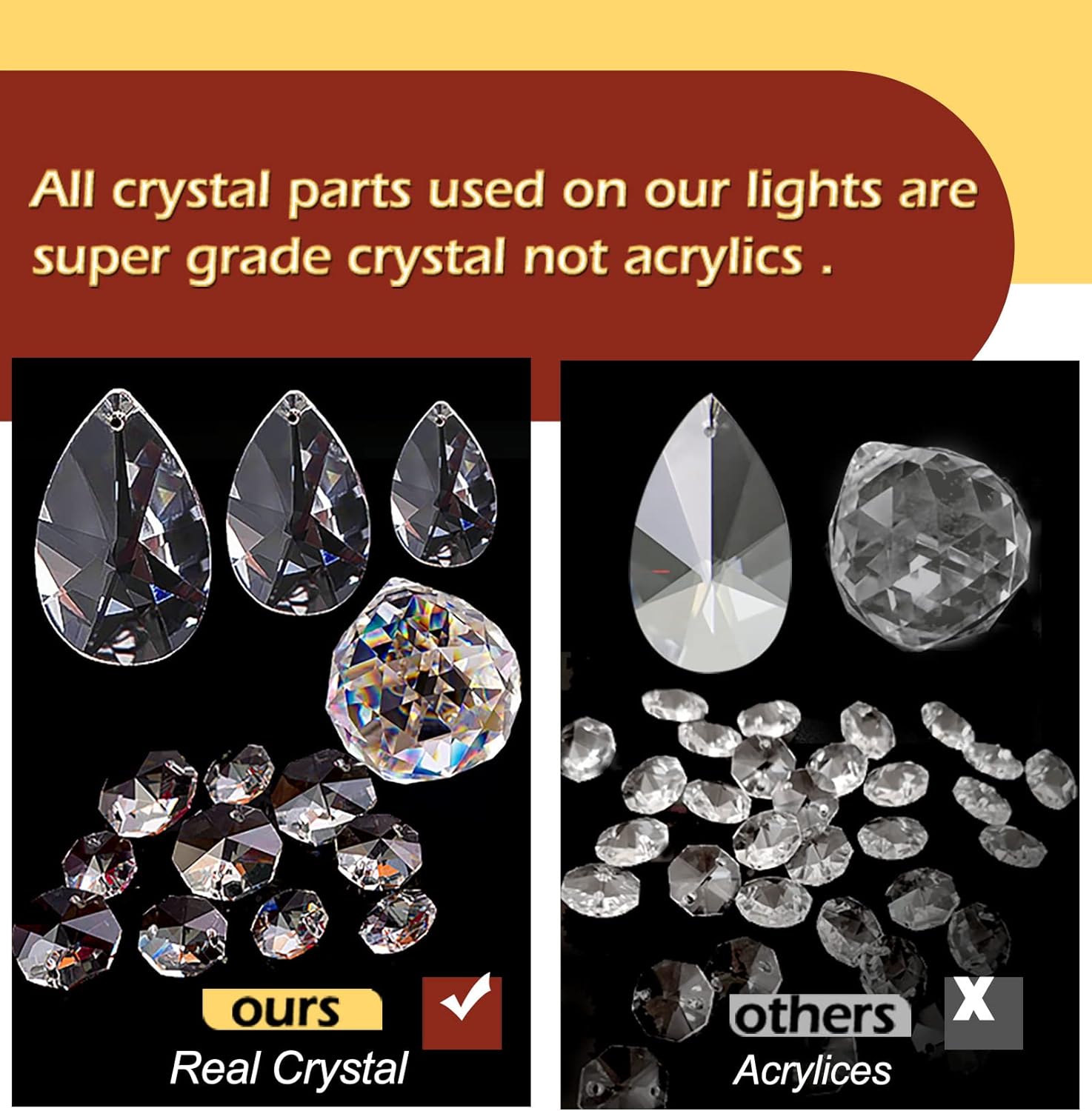 Elegant Black Crystal LED Chandelier Light